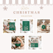 Tis The Season  Retro Green Christmas Etiket