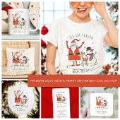 Familienaam Santa Snowman Rendier Christmas Hygge Vierkante Sticker