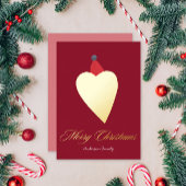 Feestelijke Minimale Gouden Hart Ster Kerst Foto Feestdagenkaart