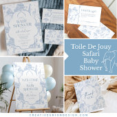 Toile De Jouy Safari Baby Shower Welcome Poster