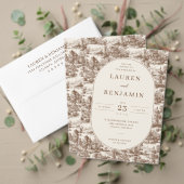 Toile de Romance Wedding Ronde Sticker (Personaliseer deze collectie van deze onafhankelijke maker. Test)