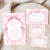 Safari Animals Toile de Jouy Pink Satijnen Lint