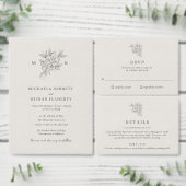 Klassieke botanische monogram bruiloft kaart (Personaliseer de collectie van deze zelfstandige maker.)