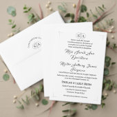 Traditionele kruis & ringen monogrammed bruiloft menu (Personaliseer deze collectie van deze onafhankelijke maker. Test)