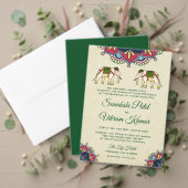 Traditionele Olifanten Indische Henna Mehndi Cerem Kaart (Personaliseer deze collectie van deze onafhankelijke maker. Test)