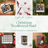 Traditionele Plaid/Tartan Gevouwen Kerst Kaart