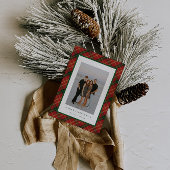 Classic Plaid Christmas Kaart Red en Navy Design