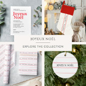 Franse Joyeux Noël rode streep Kerstmis Grosgrain Lint