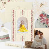 Classic Christmas Botanical Tapestry familie Foto Sneeuwbol