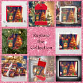 Traditioneel  stijl kerstboom uitnodiging briefkaart