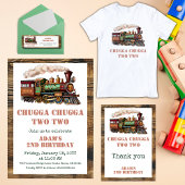 Trein Tweede 2e verjaardagsfeestje Chugga Chugga T Ronde Sticker