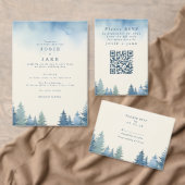 Blauwe winterdennen bruiloft menu (Personaliseer de collectie van deze zelfstandige maker.)