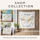 Reizen van verloofd naar getrouwd Save the Date Briefkaart