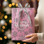 Chic Burgundy Christmas w/ Elegant Snowflakes Grote Kerstsok