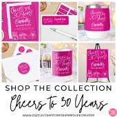 Trendy roze grillige hand getekend 30e verjaardag kartonnen onderzetters