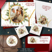 Trendy Joy Pine Boughs Wreath Christmas Party Folie Uitnodiging