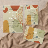 Trendy Modern Line Abstract Protea Botanical Bedankkaart (Personaliseer de collectie van deze zelfstandige maker.)