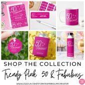 Trendy Roze 50 en fantastische verjaardagsuitnodig Kaart