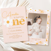 Schattige Groovy Boho Roze Gele Daisy Papieren Bordje