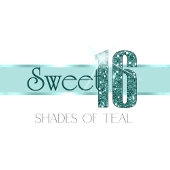 String Lights & Balloons Sweet 16 Blauwgroen ID473 Ronde Sticker