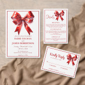 Kersenrood en wit bruiloft uitnodigingen wikkel (Personaliseer de collectie van deze zelfstandige maker.)