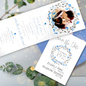 Drievoudig in één cactus huwelijksuitnodiging drieluik programma