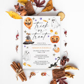 Trick or treat Halloween Birthday Party Bedankjes Labels