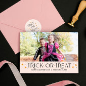 Trick or treat tijd Halloween Uitnodiging Briefkaa