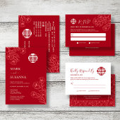 Elegant Red Wedding Program & Timeline Handwaaier