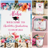 Tropical Aloha Luau Afstuderen 2024 Welkom Poster