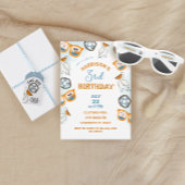 Het grote tropische strand eerste verjaardag papieren bordje