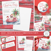 Tropisch strand Vrolijk Kerstfeest Servet