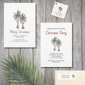 Merry Christmas Tropical Palm Trees Holiday   Wijnglas Zonder Voet