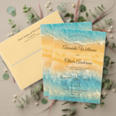 Kustchic gouden zand turquoise QR code bruiloft Informatiekaartje (Personaliseer deze collectie van deze onafhankelijke maker. Test)