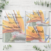 Tropische vogel van het paradijselijk huwelijk save the date (Personaliseer de collectie van deze zelfstandige maker.)