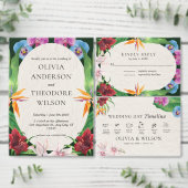 Waterverf Tropische bruiloft programma en tijdlijn Handwaaier (Personaliseer de collectie van deze zelfstandige maker.)