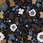 Christmas Tropical Coastal Blue Hibiscus Floral  Medium Cadeauzakje