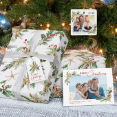 Kust Kerst Tropisch Strand Zeester Blauw Inpakpapier Vel