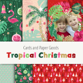 Tropische Kerstmis Flamingo Decoraties Cadeaupapier