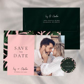 Roos bestemming bruiloft foto Opslaan datumkaart Save The Date