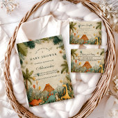 Tropical Dino Adventure Baby Shower Kaart