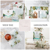 Tropisch strand | Monogram weddenschap Bedankt Folie Uitnodiging