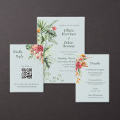 Tropisch elegant botanisch retouradreslabel etiket (Personaliseer de collectie van deze zelfstandige maker.)