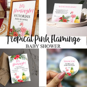 Flamingo Tropical Is een meisje Baby shower Papieren Bordje