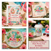 Tropisch Flamingo Pool Party 7e Verjaardag Splash Bedankdoosjes