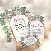 Tropisch Bloemen Modern Zomer Vrijgezellenfeest Bedankkaart