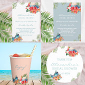 Tropical Floral Blue Beach Vrijgezellenfeest Bedankdoosjes