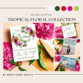Tropische Floral Island Hibiscus bewaar de datum Save The Date