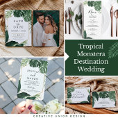 Tropisch huwelijksprogramma Monstera Programmakaart