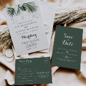 Tropische groen witte flora sparen de Datum Briefkaart